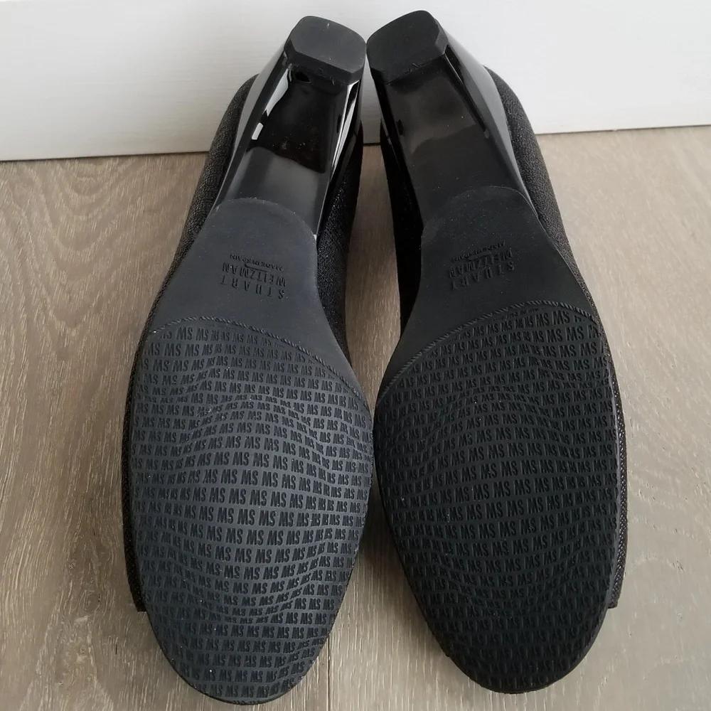 💥NEW💥STUART WEITZMAN Black Lizard Embossed Wedge - Picture 5 of 7